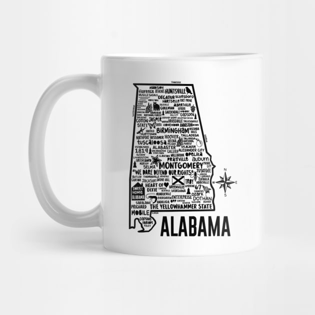 Alabama Map by Whereabouts Shop